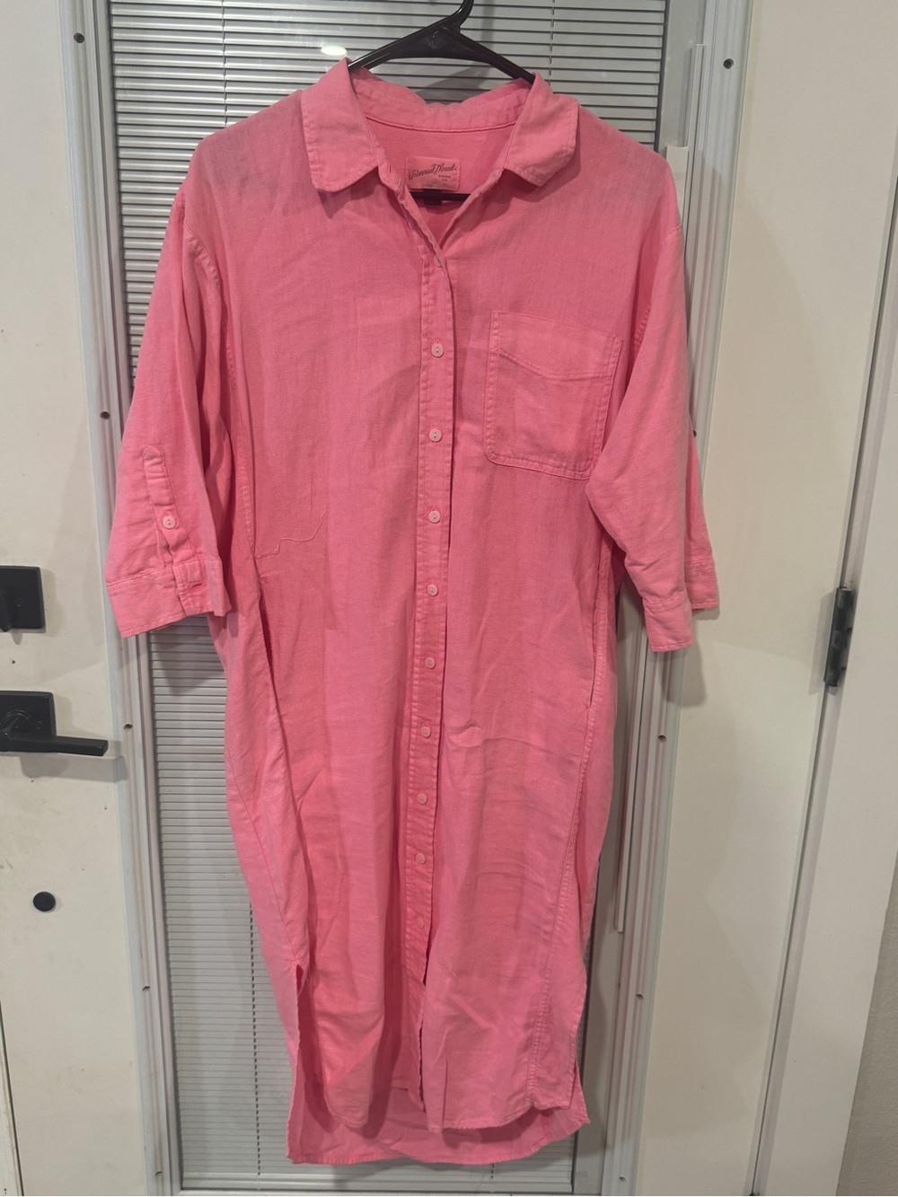 Pink Button-Up Long Shirt